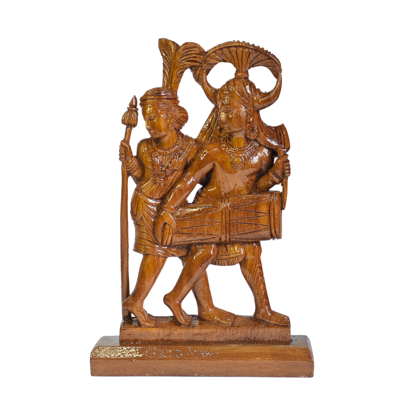 Wood Carving Musician Madia - Madin – Bastar Arts