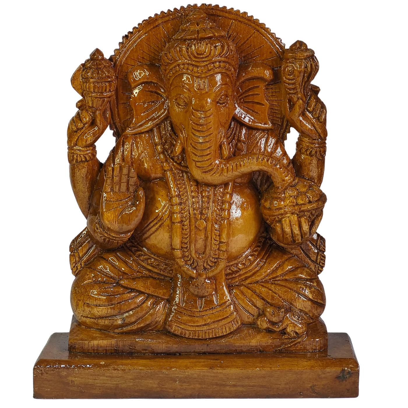 Wood Carving Ganesh Ji – Design 2 – Bastar Arts