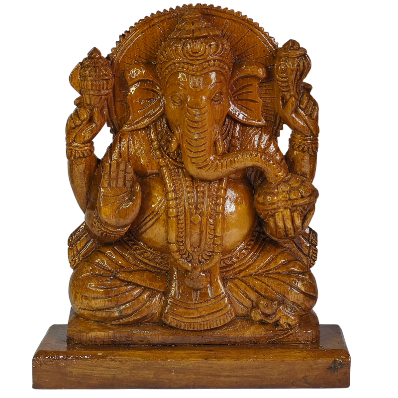 Wood Carving Ganesh Ji – Design 2 – Bastar Arts