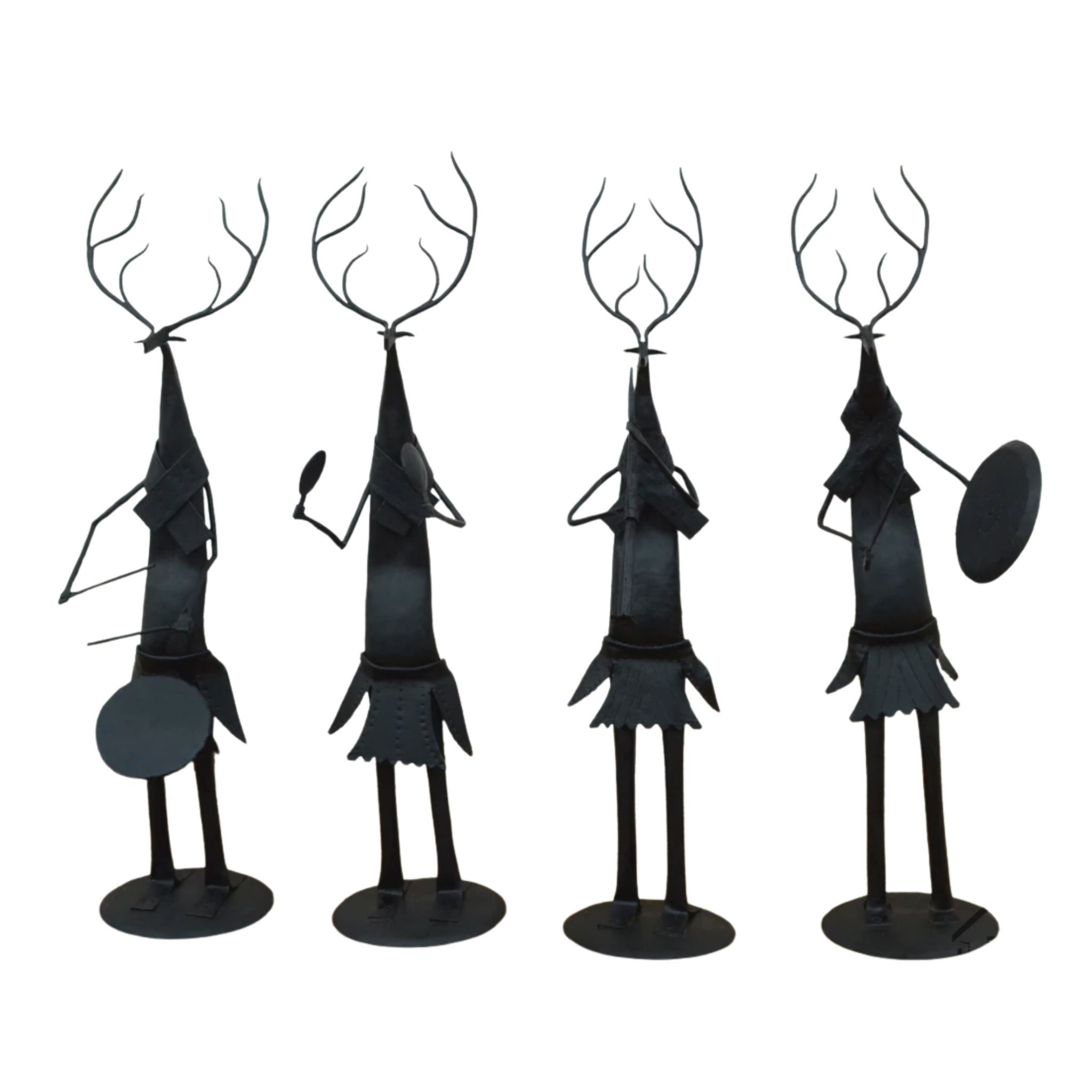 Wrought Iron Deer Musician Set
