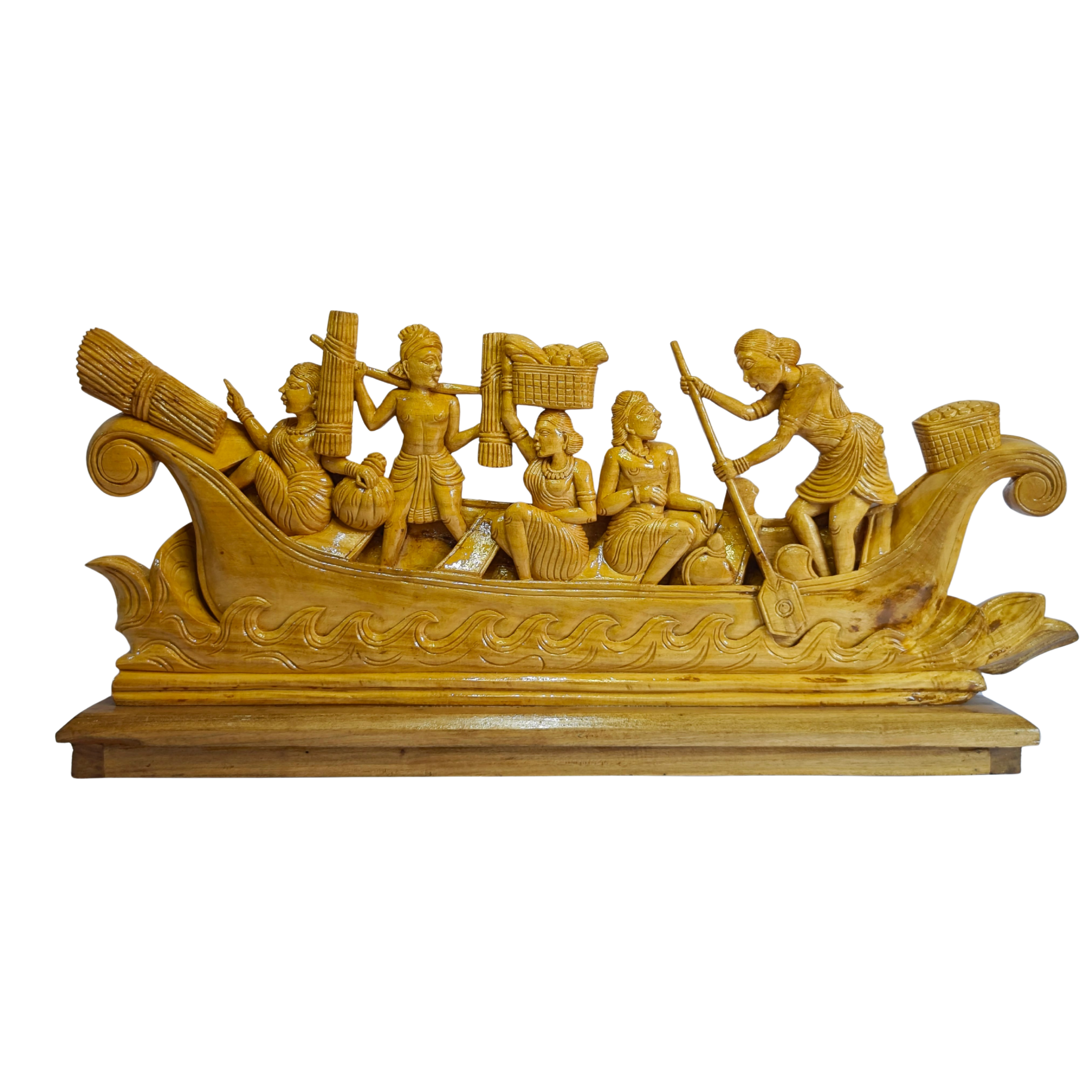 Wooden Tribal Voyage Sculpture
