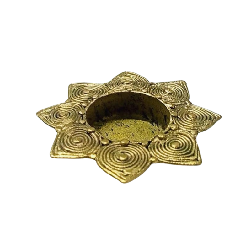 Dhokra Flower Diya
