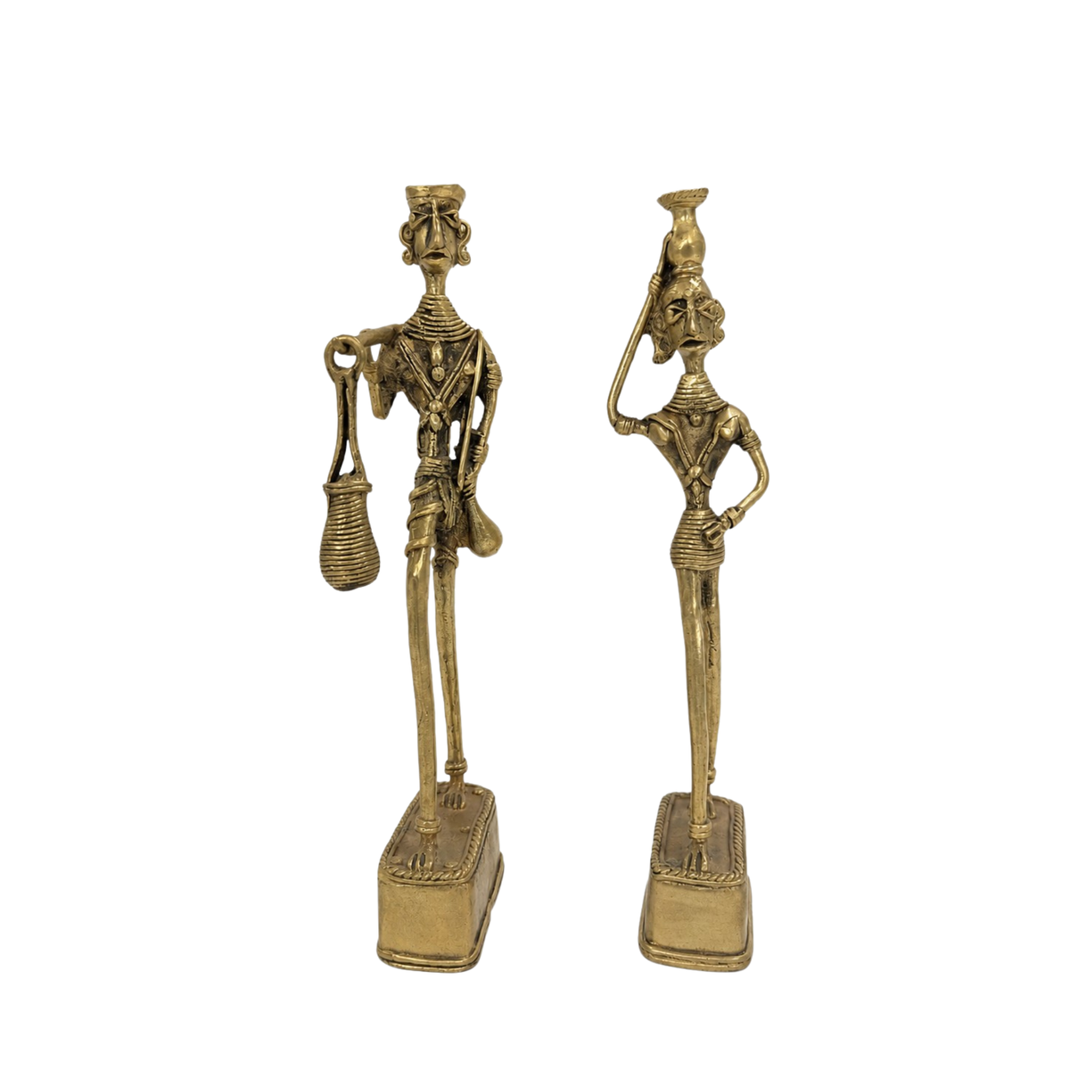 Dhokra Madia Madin Figure – Handcrafted Brass Tribal Couple | Bastar Art