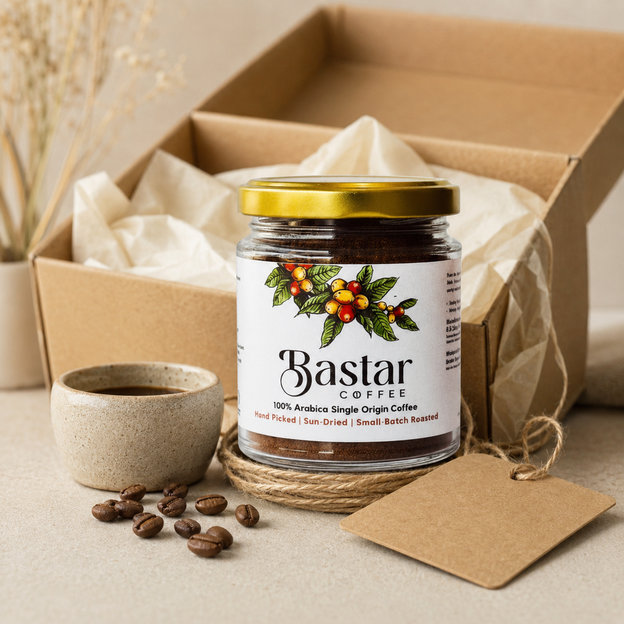 Bastar Coffee jar presented as a premium coffee gift