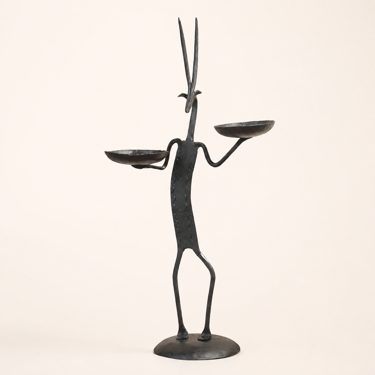 Bastar wrought iron deer candle holder in a clean studio catalogue setting
