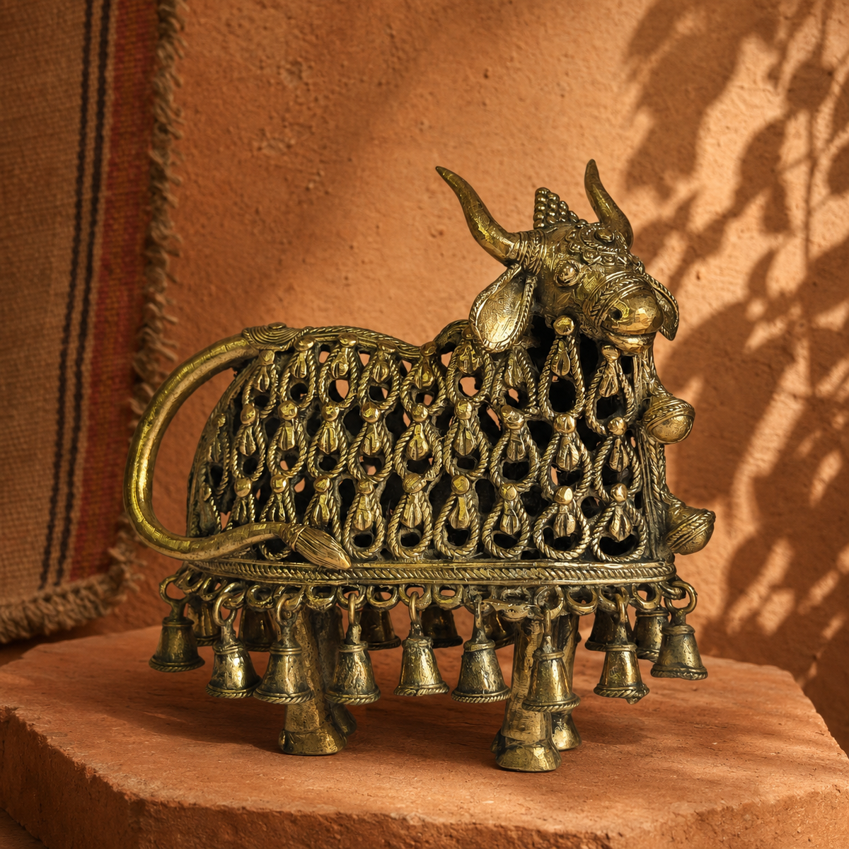 Dhokra Nandi Bell Design in an earthy Bastar-inspired editorial setting