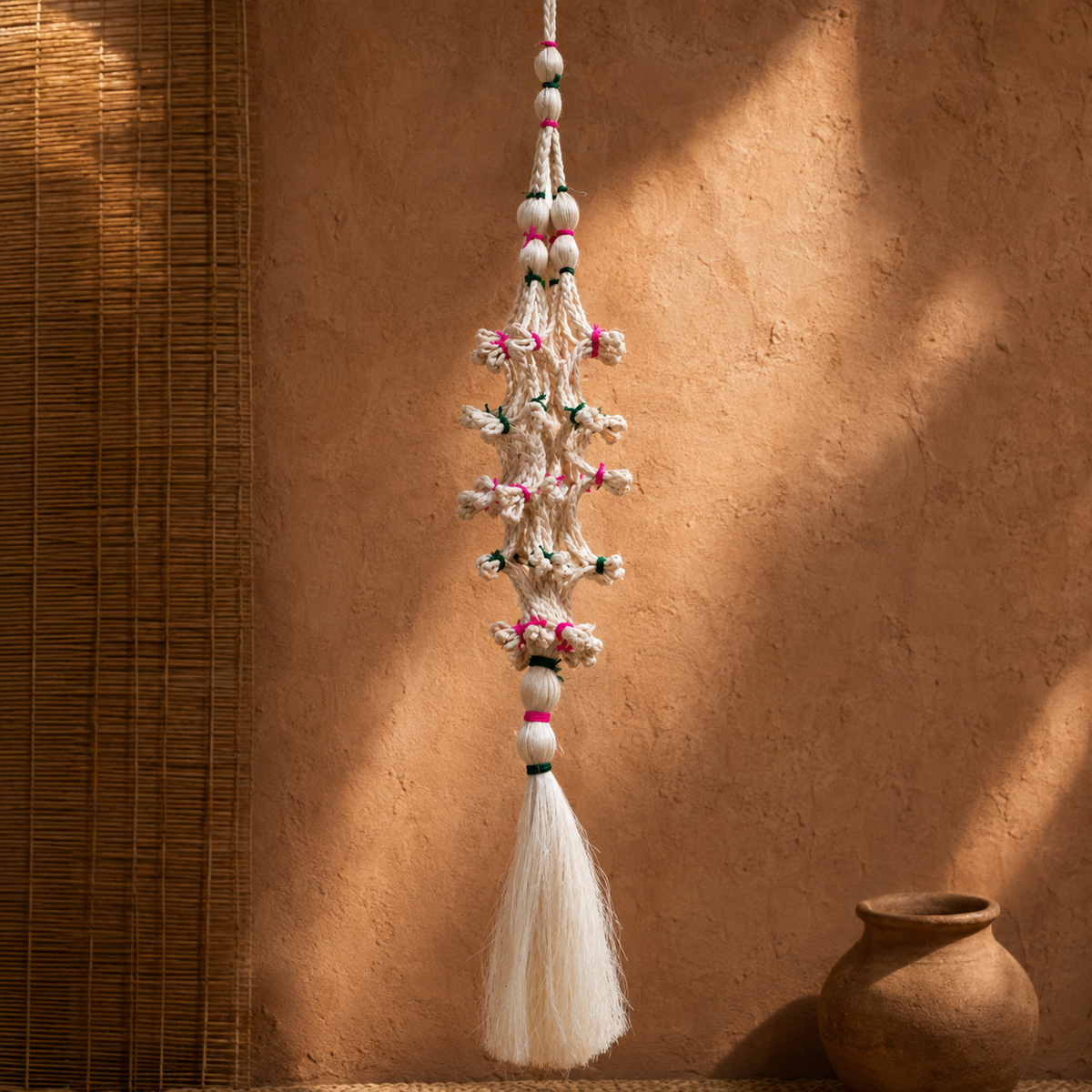 Bastar sisal hanging decorative styled against a terracotta artisan-inspired wall