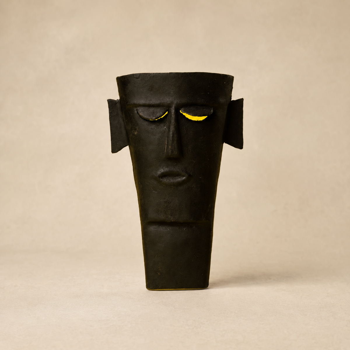 Bastar wrought iron tribal face mask in a clean studio catalogue setting