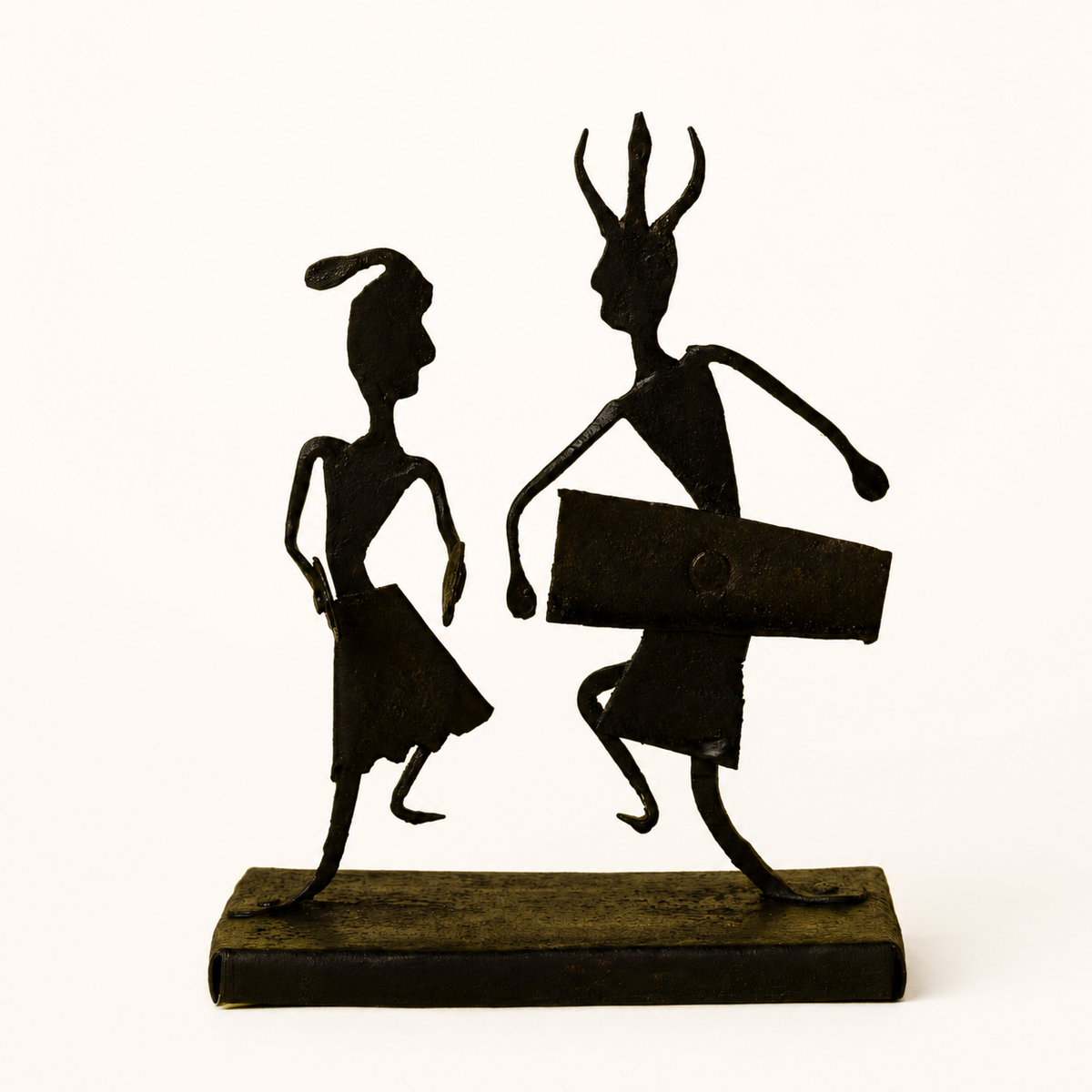 Bastar wrought iron musician memento on a clean warm studio background