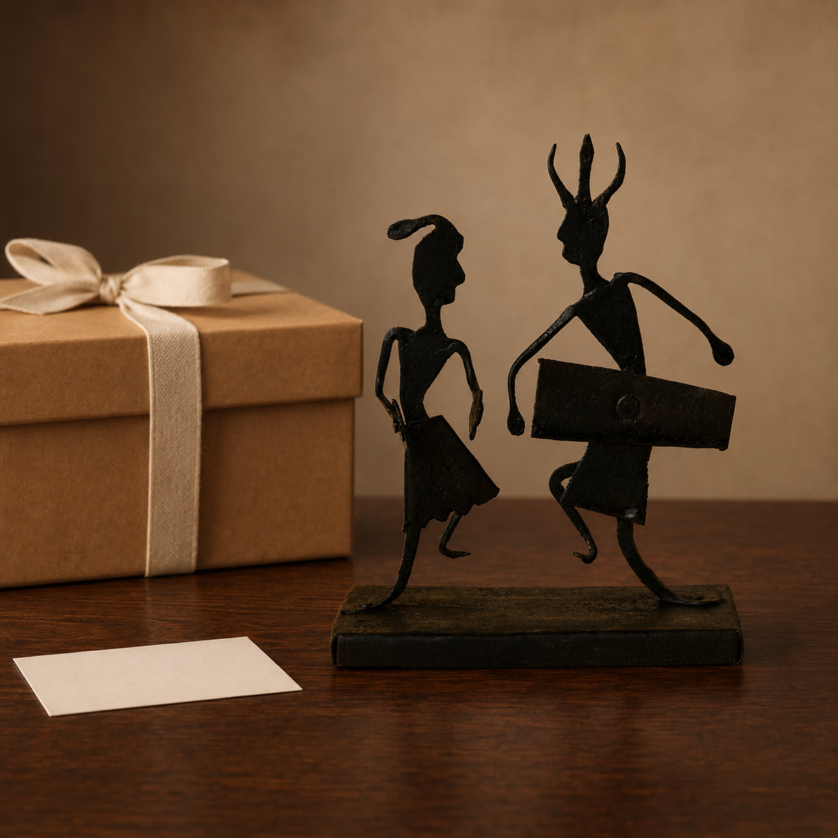 Bastar wrought iron musician memento presented as an elegant corporate gift